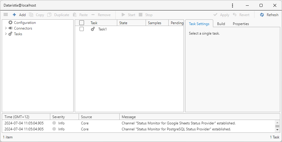 Dataristix browser app in Chrome